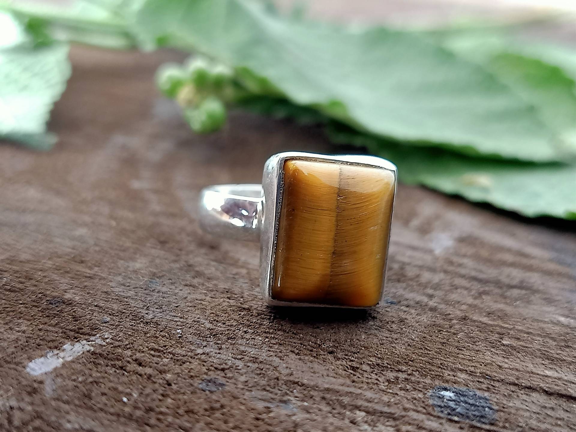 Boho Ring, Tigerauge Stein Handgefertigter Silberring, Feiner Schmuck, Winziger Silberringe, Handgefertigt, Ringe, Geschenkartikel von Silverboho925