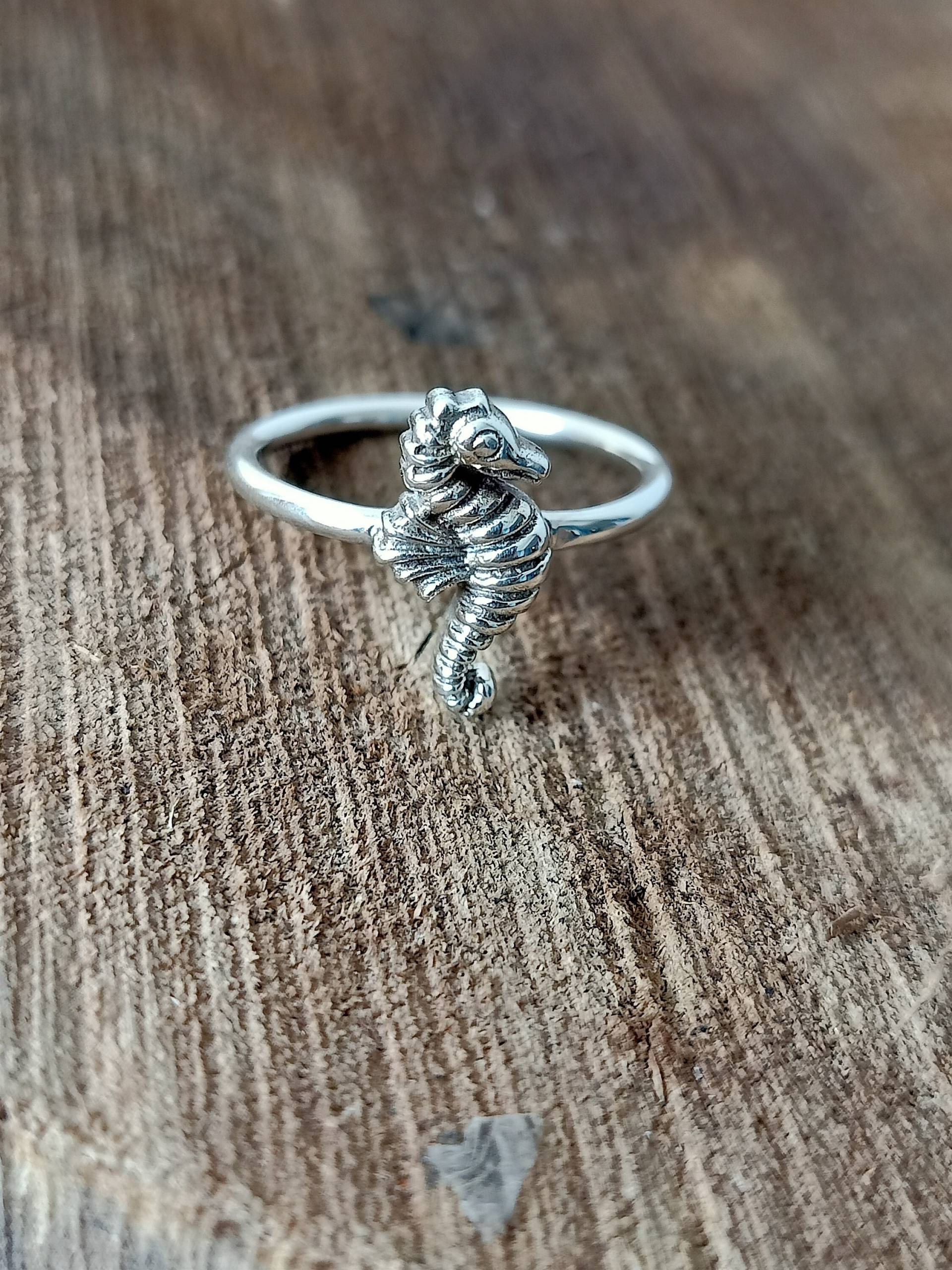 Boho Stapelring, Seepferdchen Ring, Silber Band 925 Liebe Minimal Stapeln, Geschenkartikel, Pferd von Silverboho925