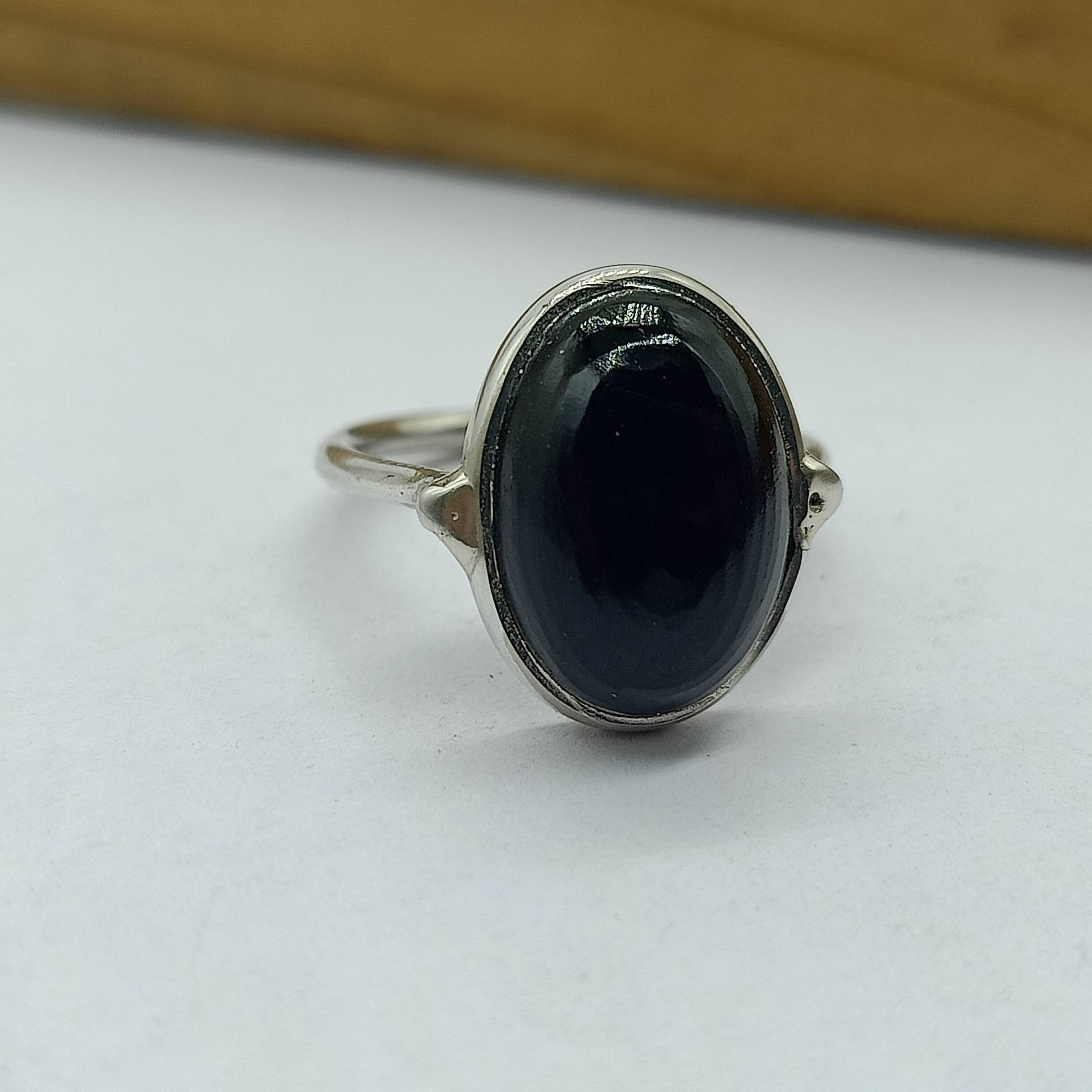 Natürlicher Schwarzer Onyx Ring-Handgemachter Silber Ring-925 Sterling Ring-Oval Designer Ring-Dezember Geburtsstein-Versprechen Ring von Silverboho925