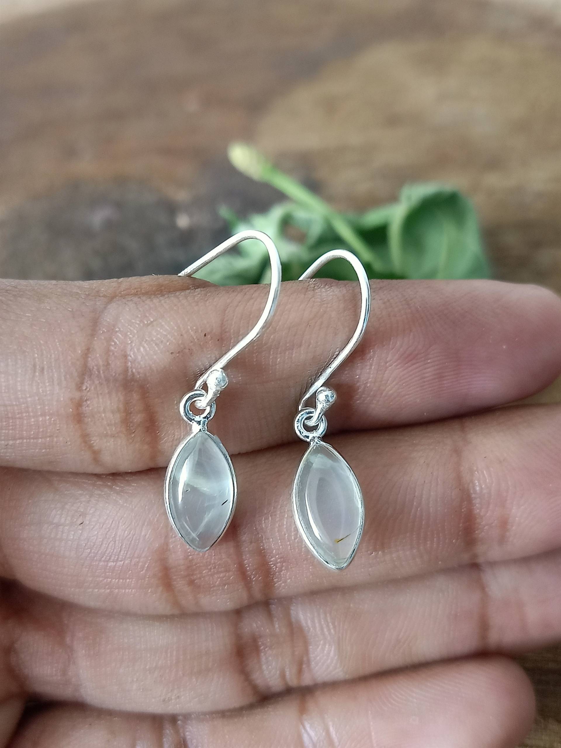 Prehnit Silber Ohrringe, Grüne Sterling 925, Marquise, Geschenkartikel, Prehnit, Ohrringe von Silverboho925