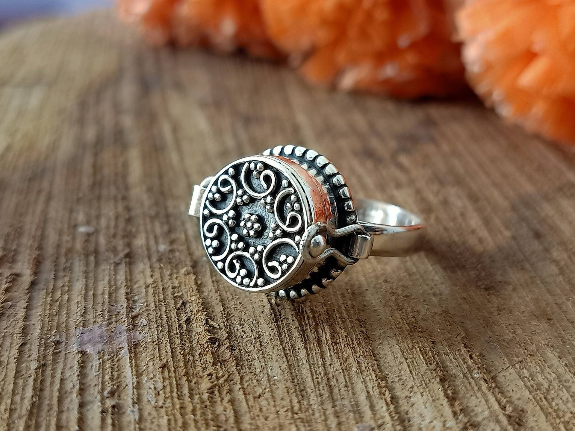 Silberring, Runde Form, Einzigartiger Ring, Geheimer Botschaftsring, Statement-Ringe, Schmuck, Giftring, Geschenkartikel, Silberringe von Silverboho925