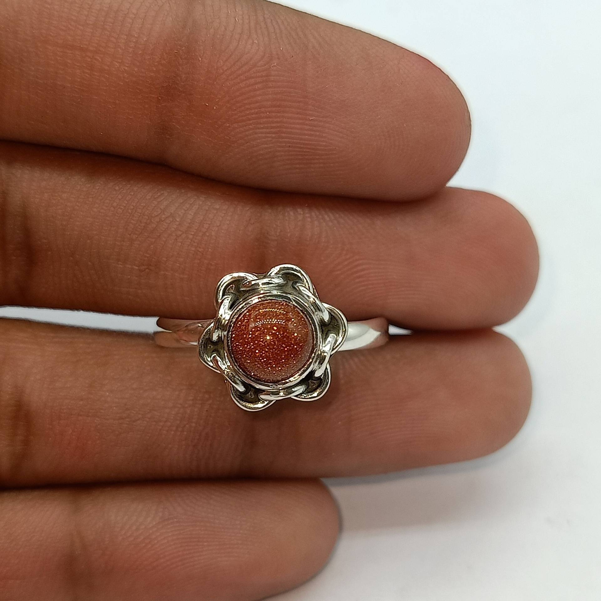 Sonnenstein Feiner Ring , Handgemachter Silberring Edelstein Silber 925 Sterling Boho Jahrestag Geschenk von Silverboho925