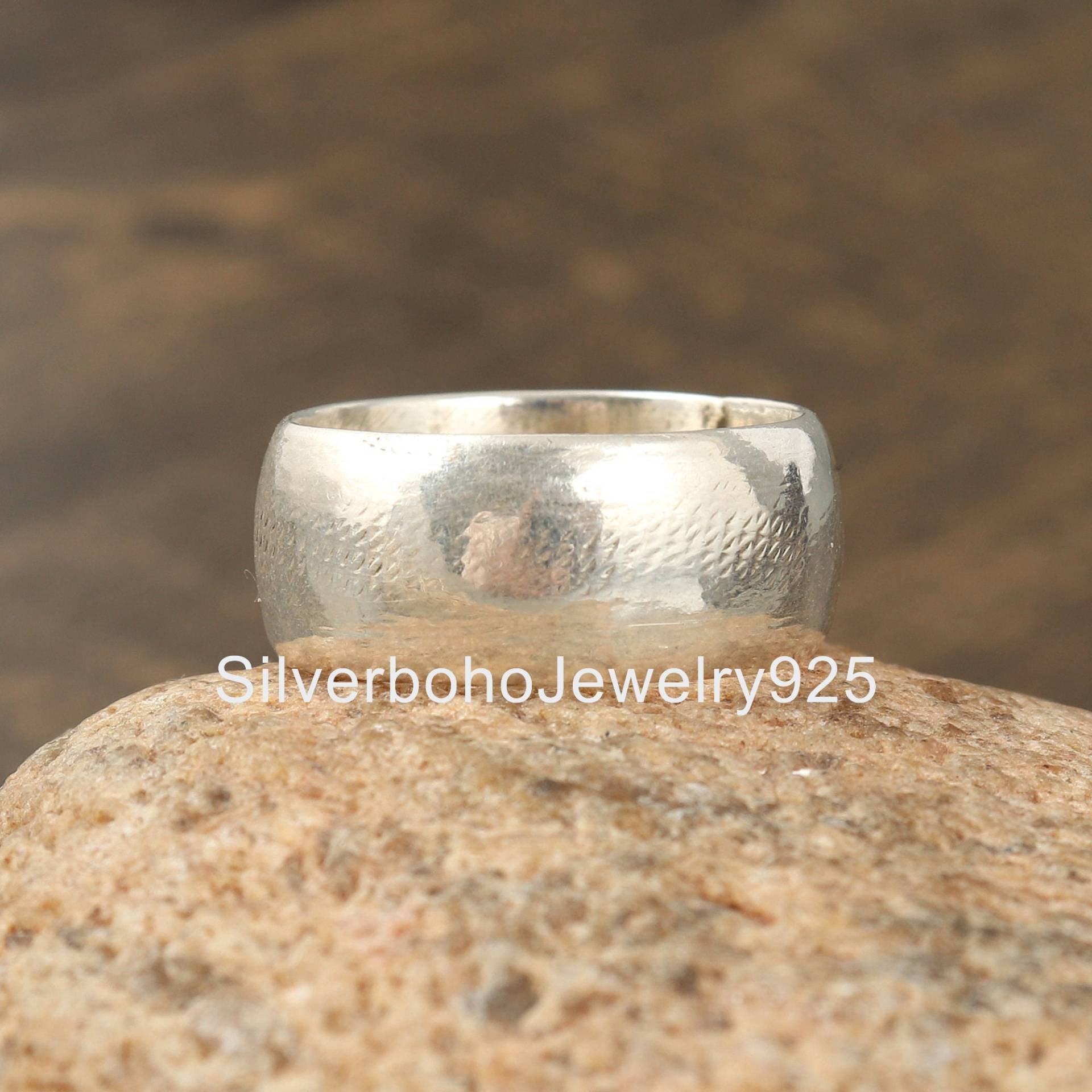 Silberner Bandring, 925Er Silberring, Geschenk Für Sie, Daumenbandring, Yoga-Bandring, Einfacher Bandring Damen-Bandring, Silberschmuck von SilverbohoJewelry925