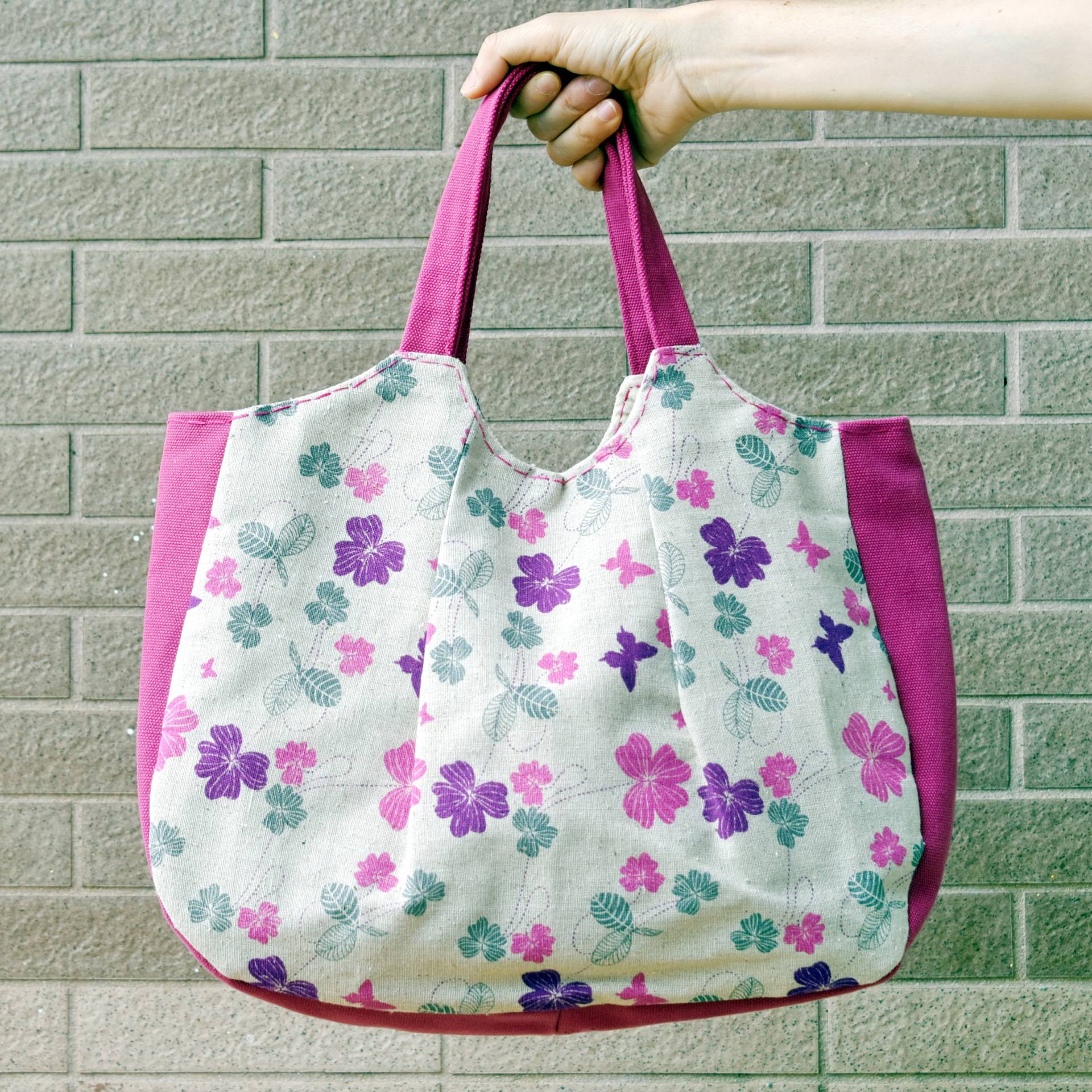 Handgemachte Tragetasche/Blumentasche Schultertasche Blumen Handtasche ~ Foral Muster | Sb11 Rs von SilverbreezeBag