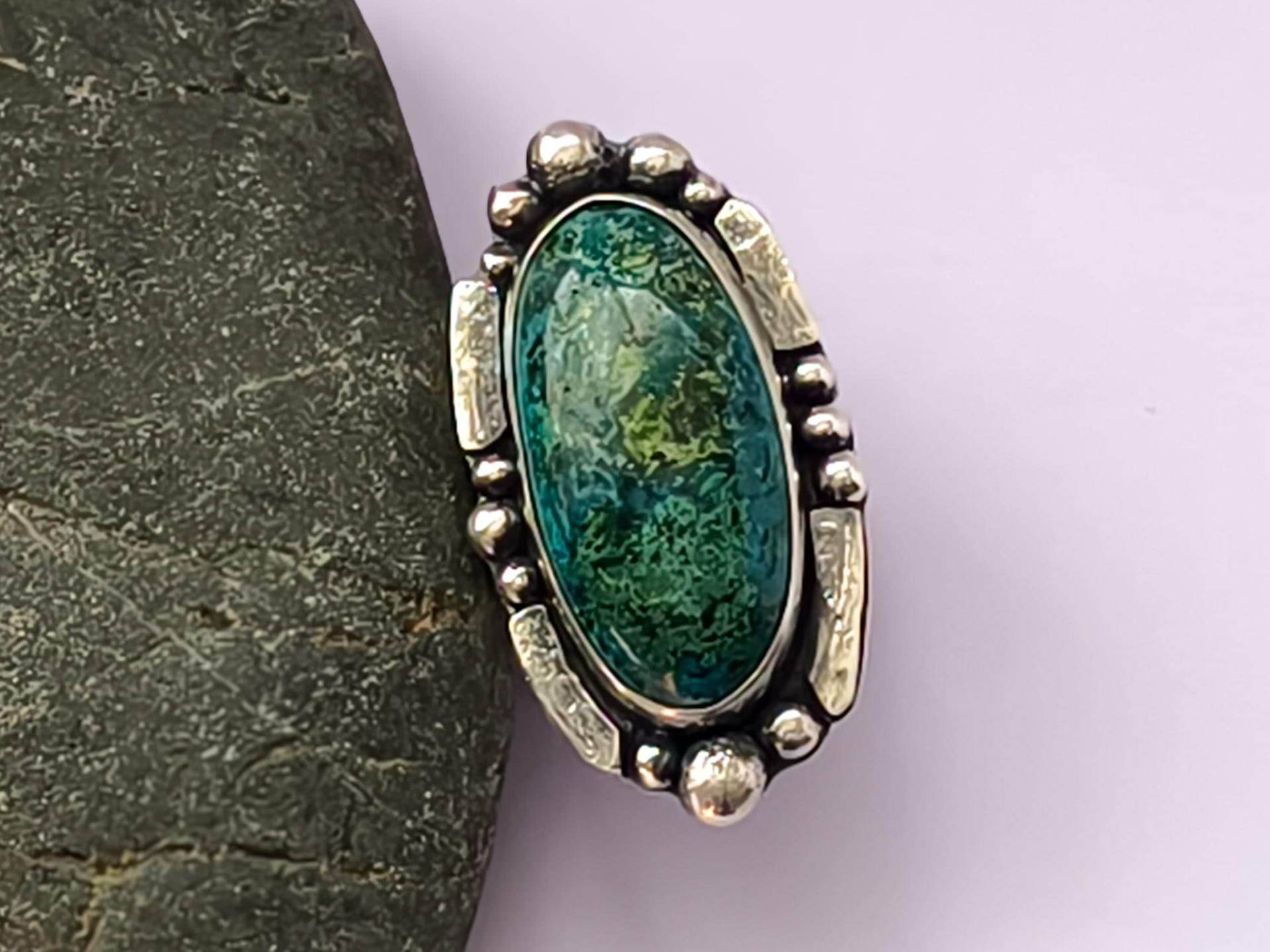 Boho Grüner Jaspis Sterlingsilber Ring Handgemachter Schmuck Boho Grüner Jaspis Sterlingsilber Ring Handgemachter Schmuck von SilverbySueDesigns