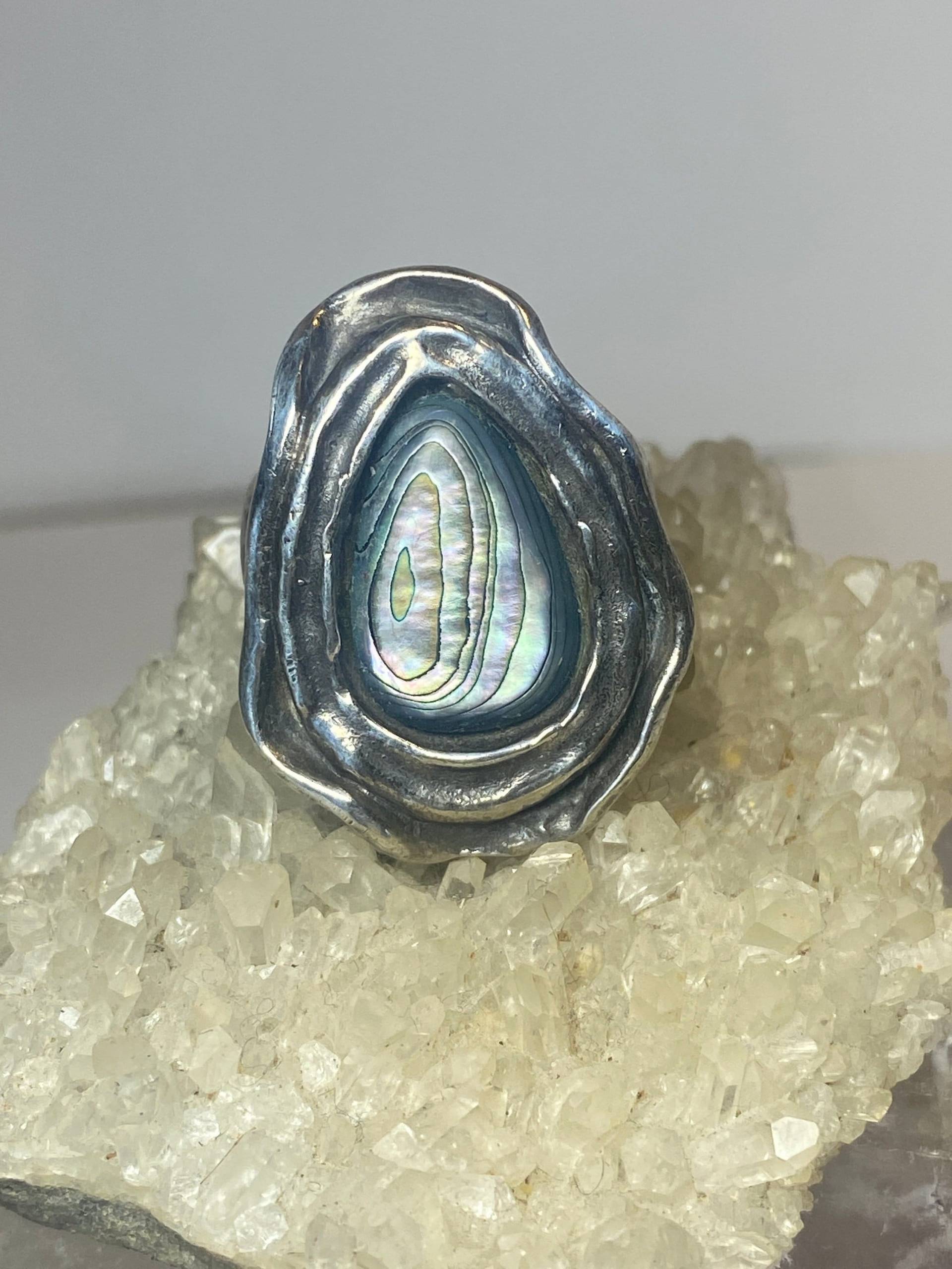 Abalone Ring Gr. 9, 25 Brutalist Band Sterling Silber Frauen Mädchen von Silvercity925