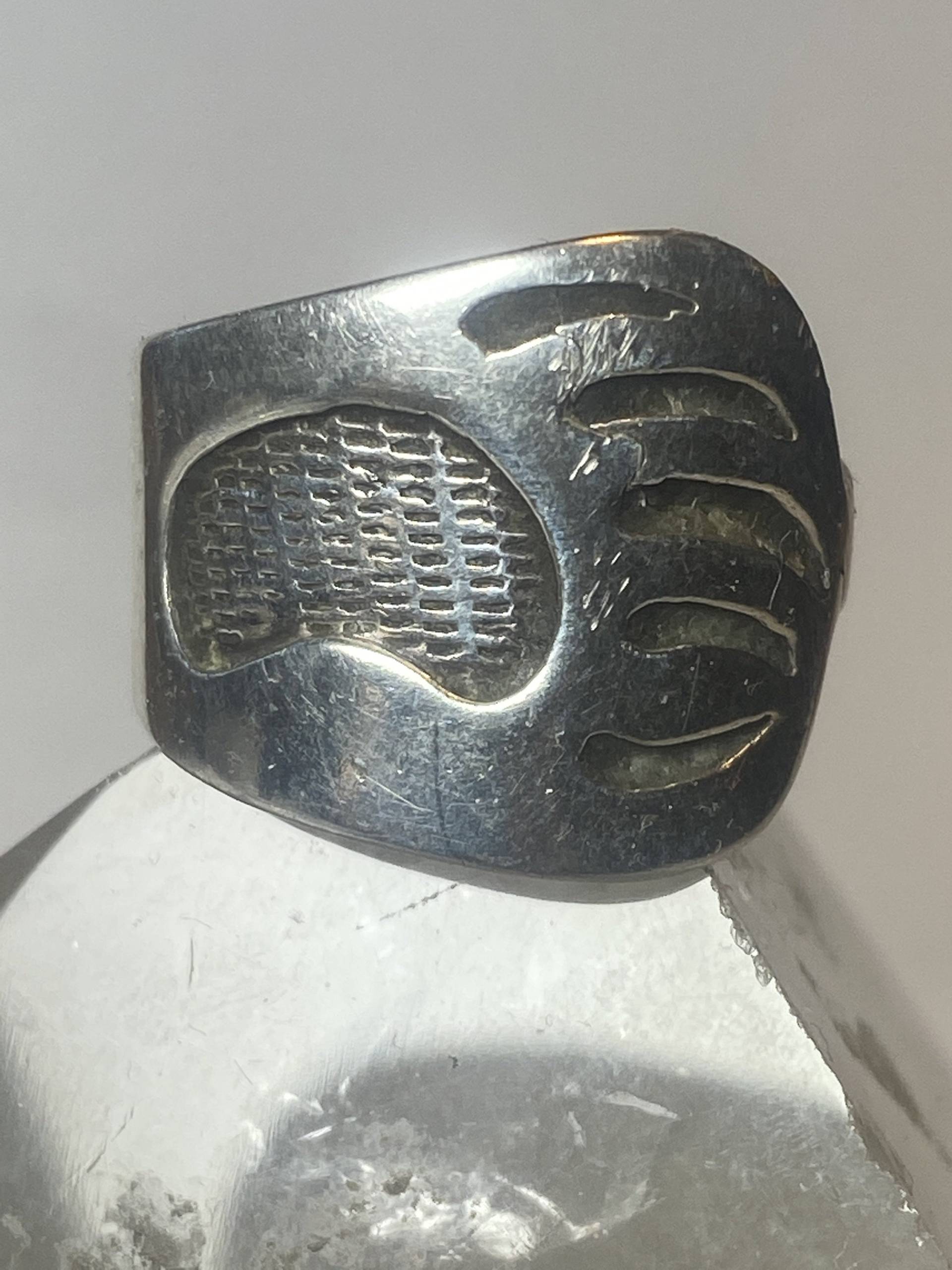 Bär Fußabdruck Ringgröße 10, 75 Südwestlichen Sterling Silber Männer Frauen von Silvercity925