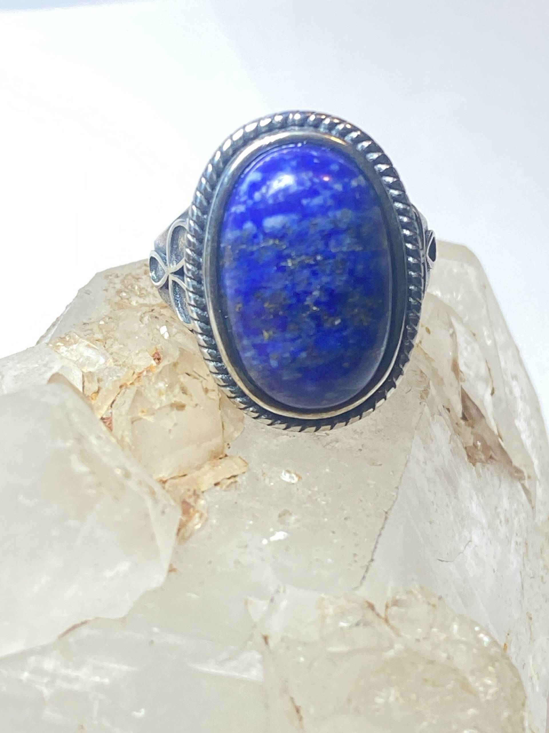 Blauer Lapis Lazuli Ring Southwest Pinky Sterling Silber Damen Mädchen Größe 5, 50 von Silvercity925