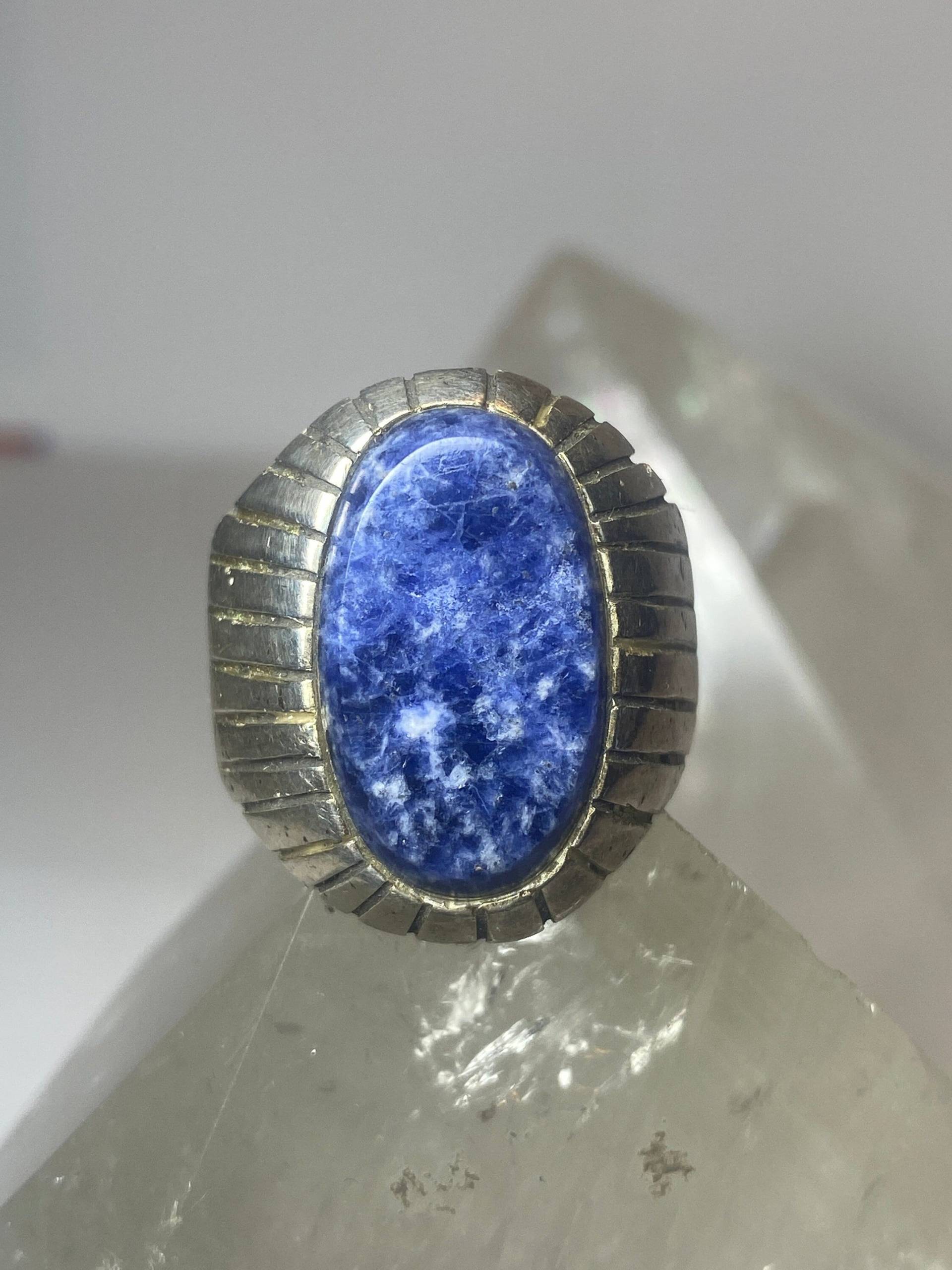 Blauer Lapis? Sodalith Ring Southwest Sterling Silber Damen Herren Größe 12, 75 von Silvercity925