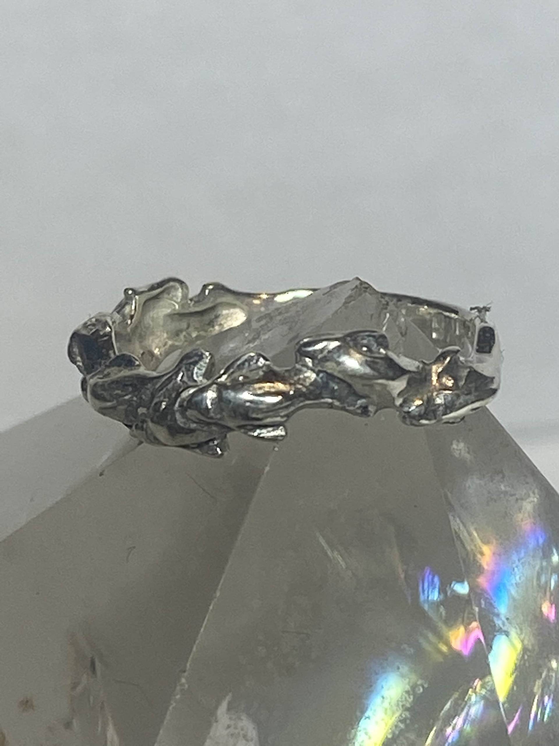 Delfin Ring Schmaler Stapelring Sterling Silber Damen Mädchen Größe von Silvercity925