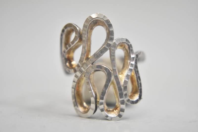 Freeform Ring Spirale Daumenband Sterling Silber Damen Mädchen Größe 7, 75 von Silvercity925