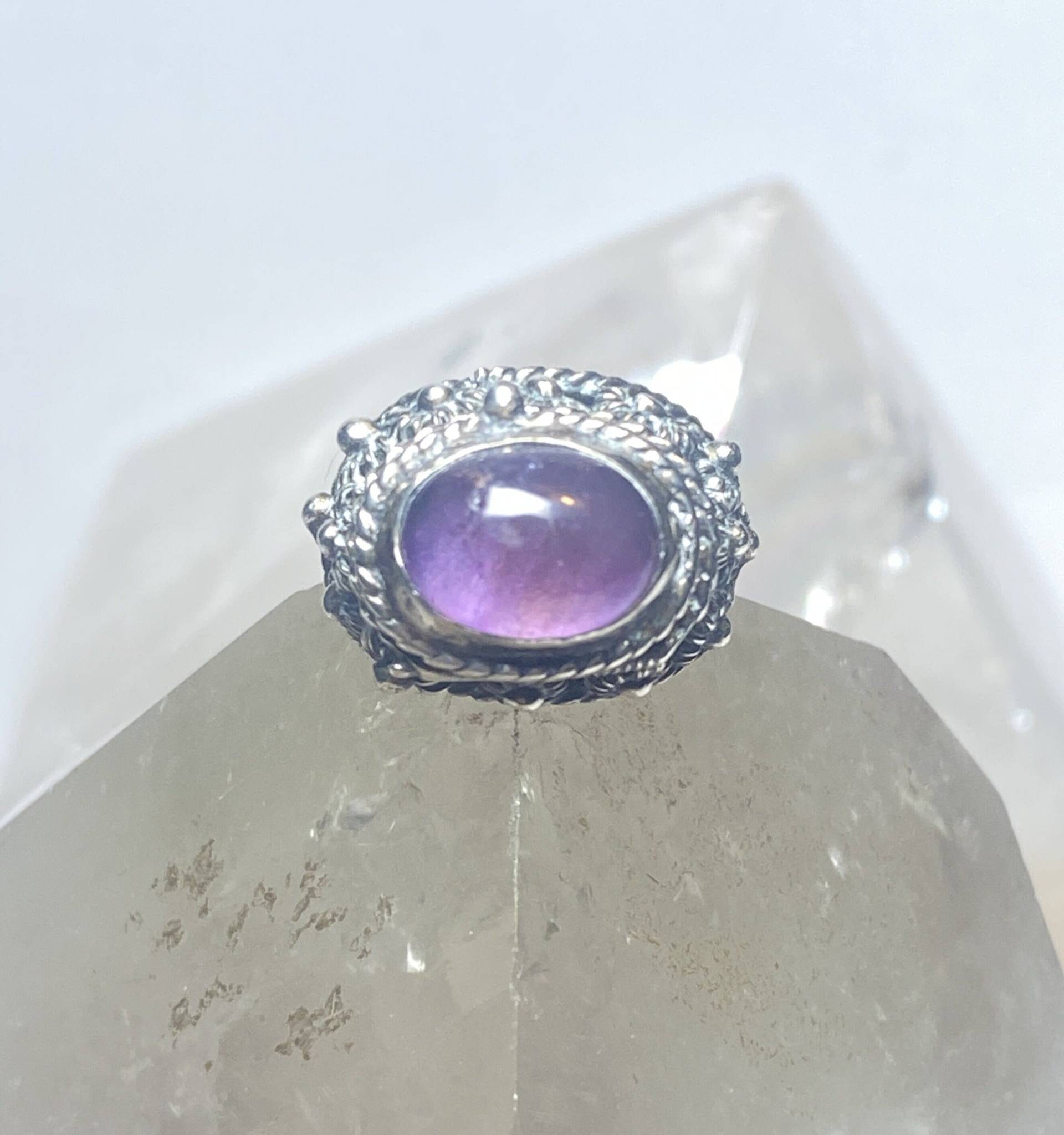 Giftring Amethyst Mexiko Sterling Silber Frauen Mädchen Größe 6, 25 von Silvercity925