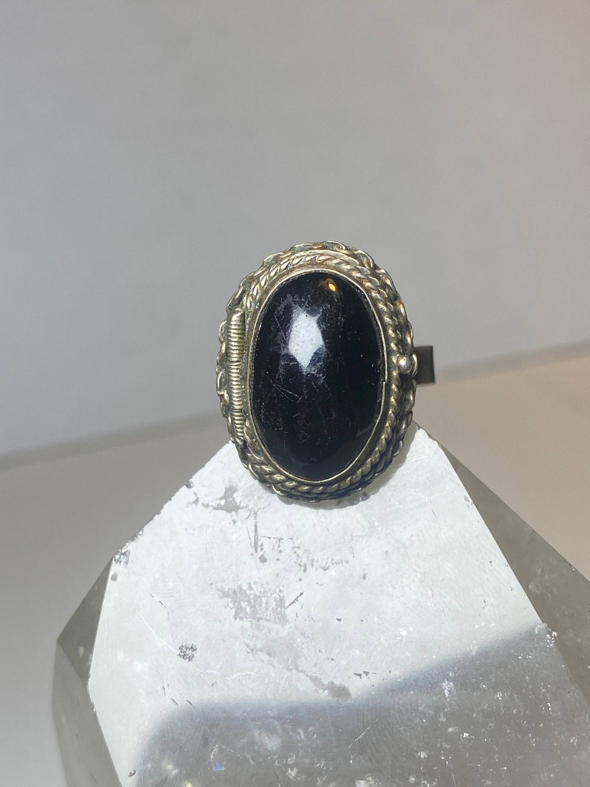 Giftring Gr. 8 Onyx Sterling Silber Frauen Mädchen von Silvercity925