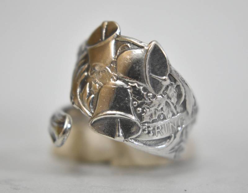 Glöckchen Löffel Ring in Neujahr Sterling Silber Daumenband Größe 7, 25 von Silvercity925