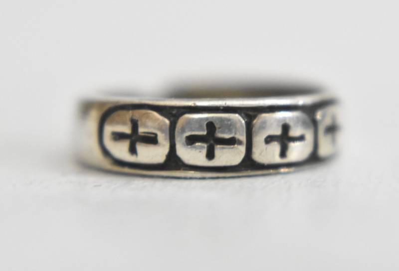 Kreuz Toe Ring Vintage Sterling Silber Damen Größe 2 Adj von Silvercity925