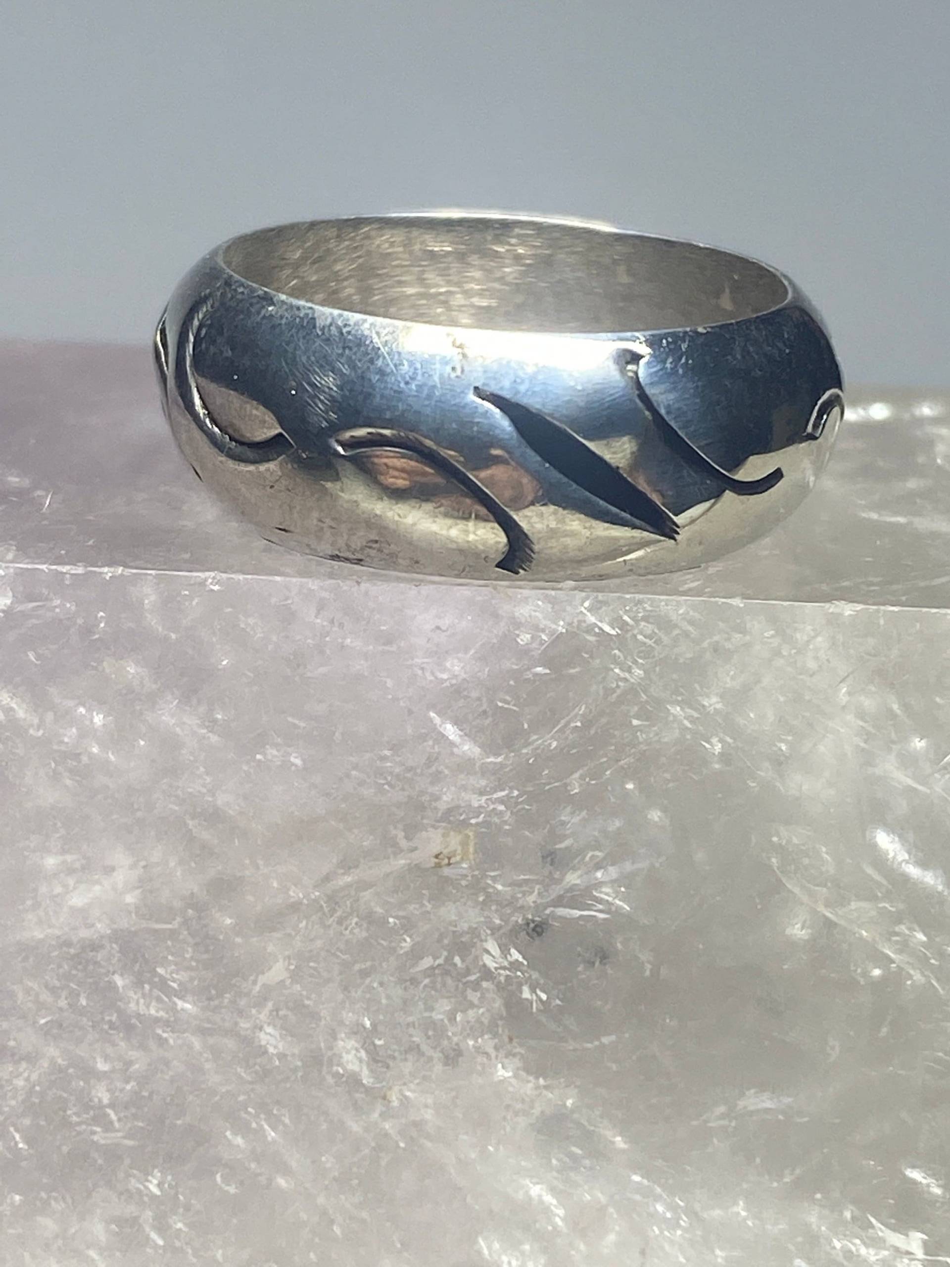 Kuppel Ring Größe 8, 50 Wellen Band Mexiko Abstrakt Sterling Silber Damen Herren von Silvercity925