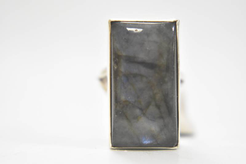 Langer Labradorit Ring Frauen Sterling Silber Gr. 5, 25 von Silvercity925