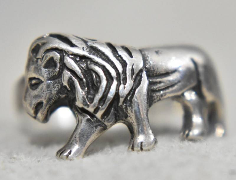 Löwe Ring Größe 6 Plus Löwen Band Raubkatze Geburtstag Gr. Sterling Silber von Silvercity925