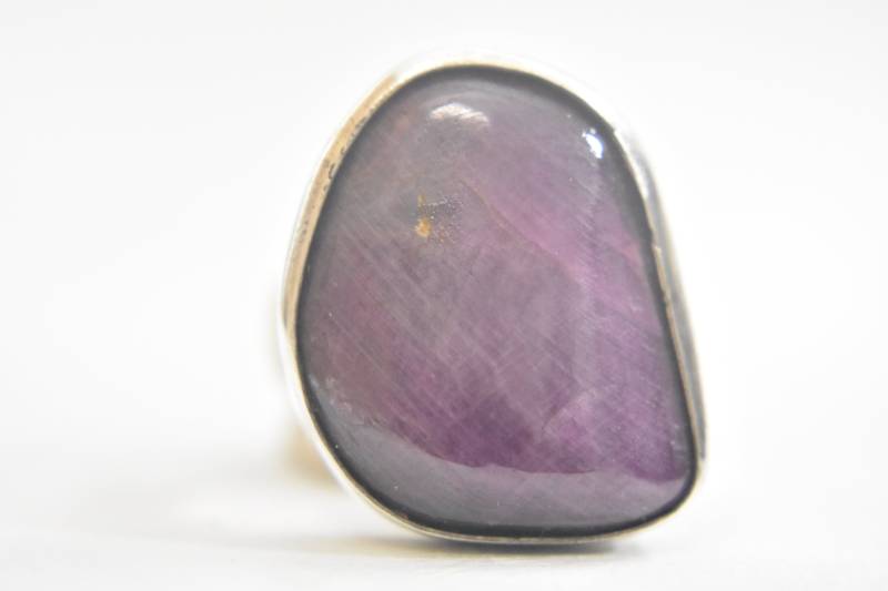 Rubin Ring Länglich Bulky Sterling Silber Boho Damen Größe 6, 75 von Silvercity925