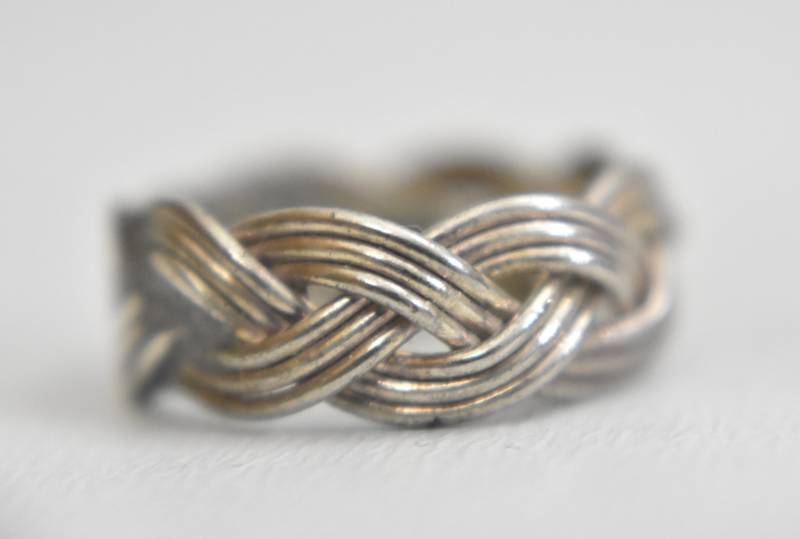 Seilring Geflochten Pinky Band Sterling Silber Damen Mädchen Größe 5, 25 von Silvercity925