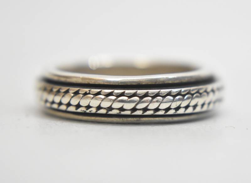 Spinner Seil Ring Sterling Silber Herren Biker Bandgröße 11 von Silvercity925