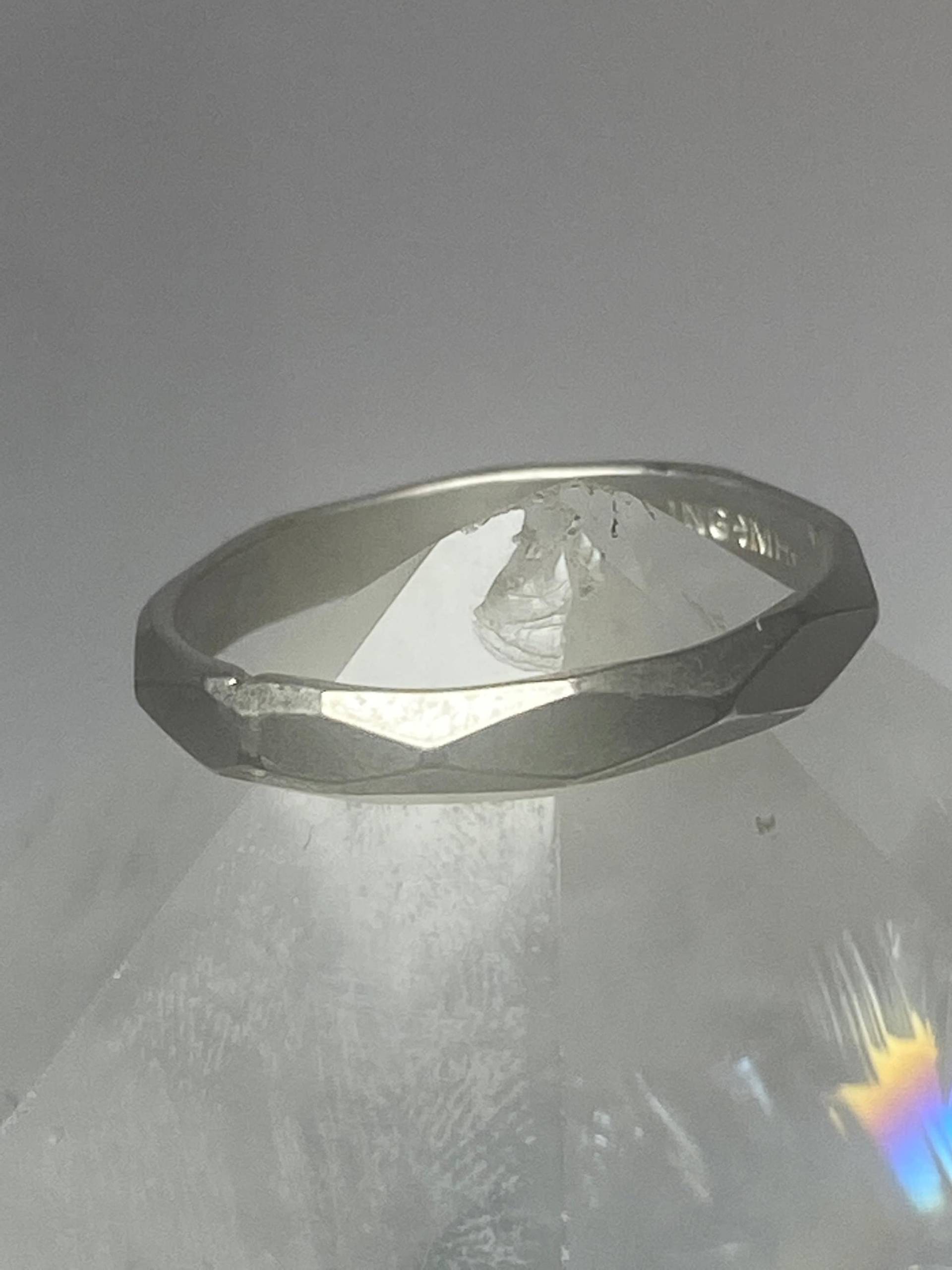 Stacker Band Ring Geometrisch Schlank Sterling Silber Damen Mädchen Größe 5, 75 von Silvercity925