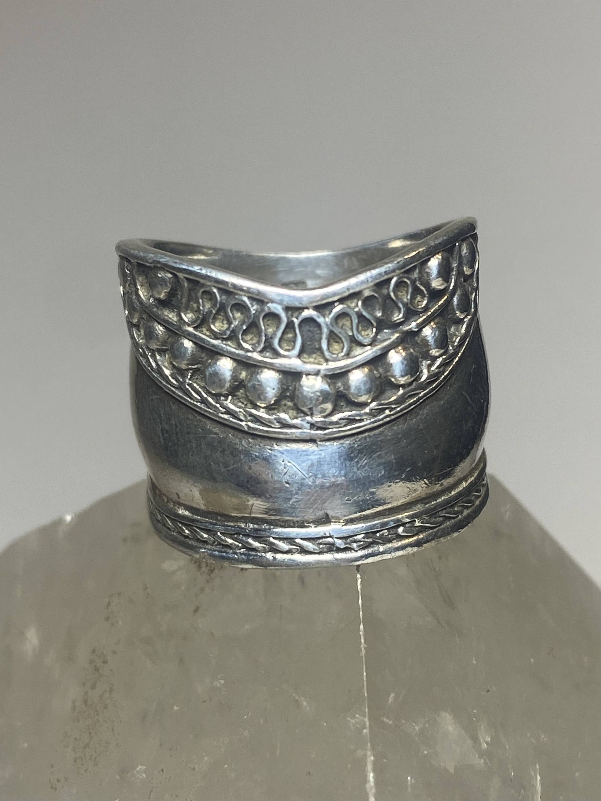 Zigarren Ring Seil Banderole Sterling Silber Damen Mädchen Größe 5, 50 von Silvercity925