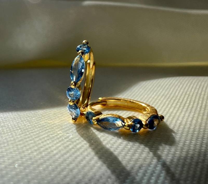 Creolen Hellblau in Silber 925 von SilverellaStore