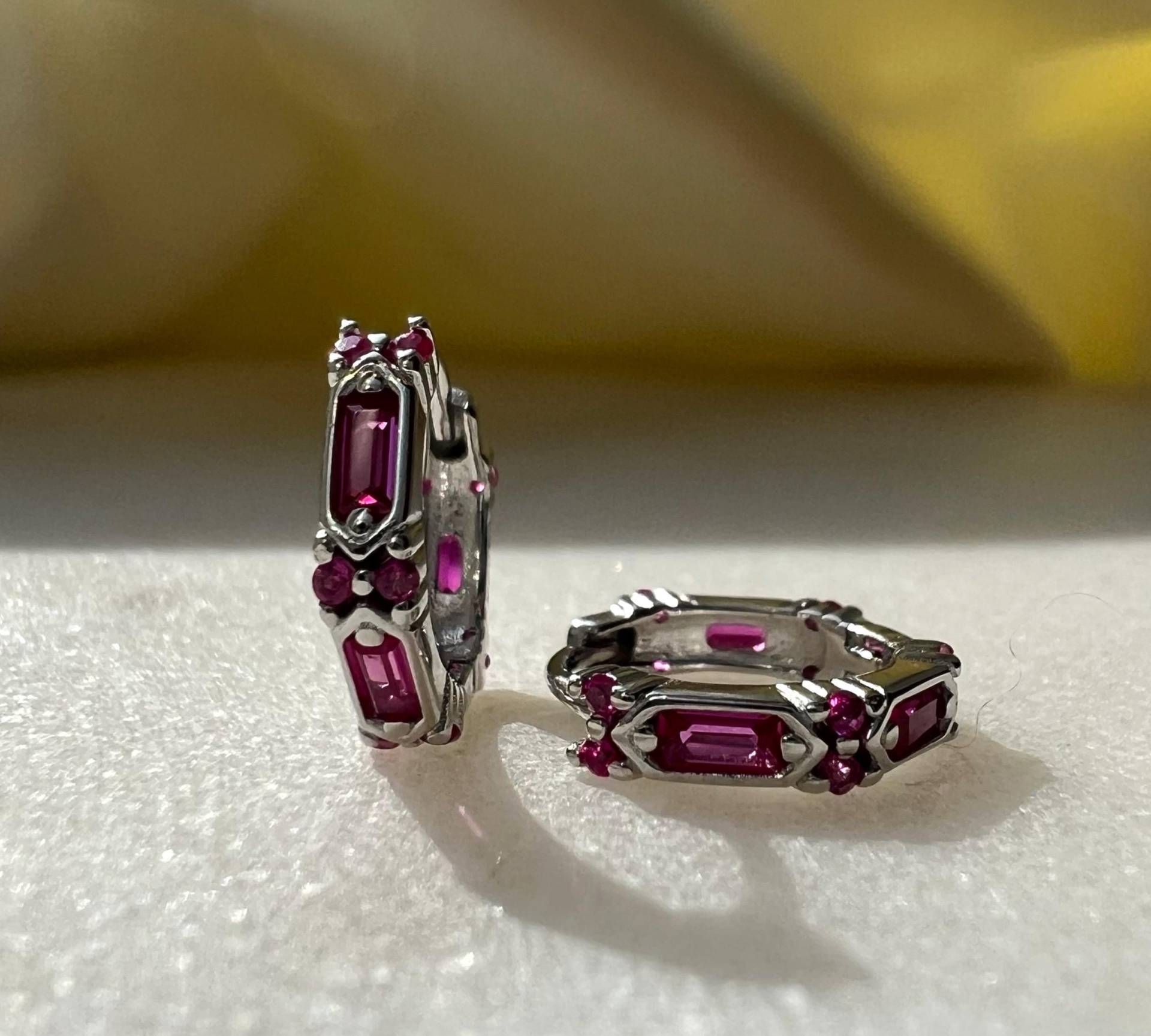 Rubin Creolen Silber 925 von SilverellaStore