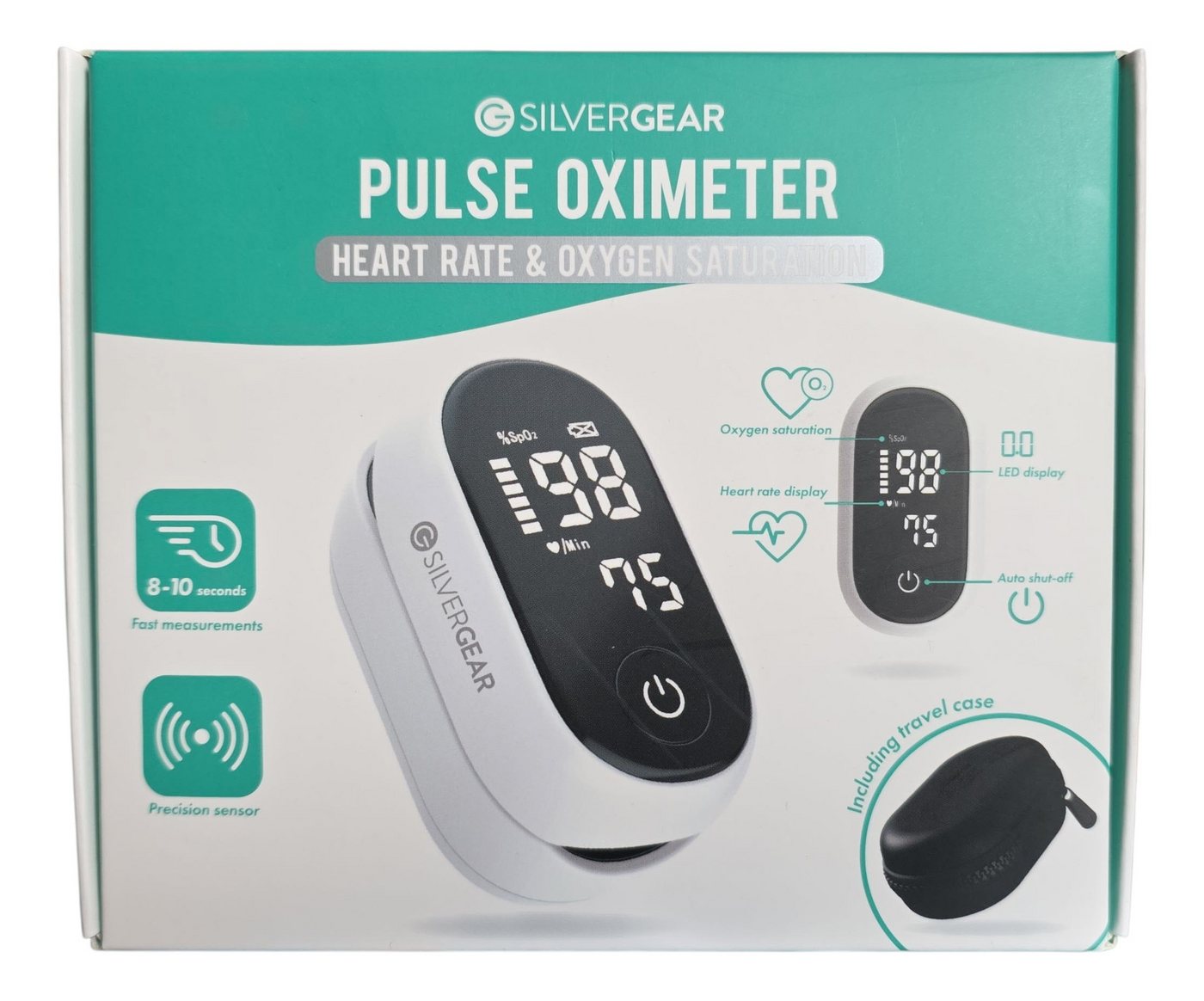 Silvergear Pulsoximeter Silvergear Pulsoximeter + Aufbewahrungsbox Silvergear Pulsoximeter Silvergear Pulsoximeter + Aufbewahrungsbox von Silvergear