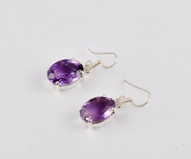Amethyst Silberohrringe 925 Sterling Edelstein, Februar Geburtsstein von SilveriumGems