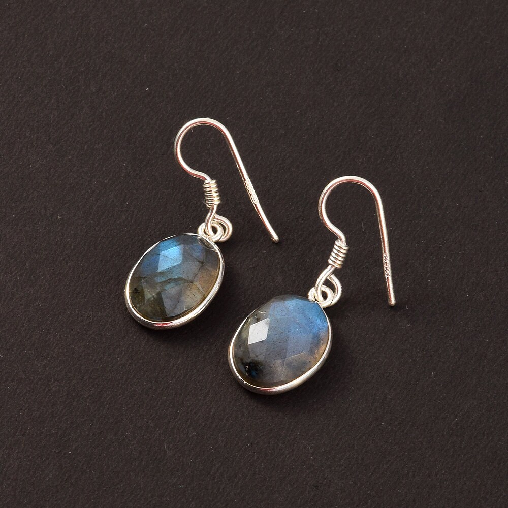 Labradorit Ohrringe, 925 Sterling Silber Edelstein von SilveriumGems