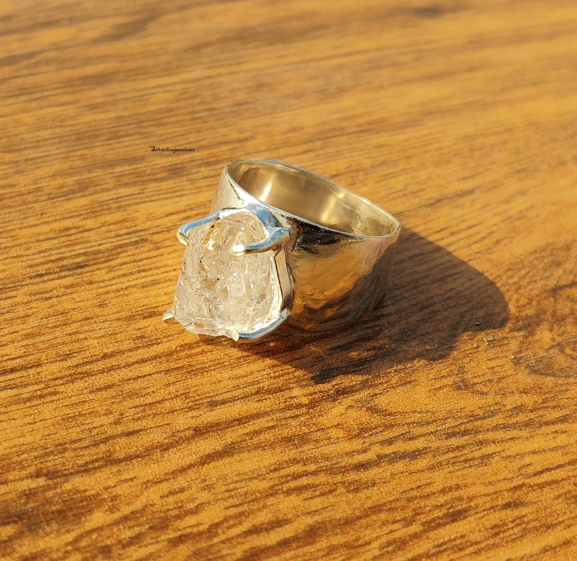 Herkimer-Diamant-Ring, 925 Sterling Silber, Herkimer-Dimond-Stein, Roh-Herkimer-Diamant-Ring, Damen-Ring, Schöner Ring, Edelstein-Ring von SilverlinejewelsArt