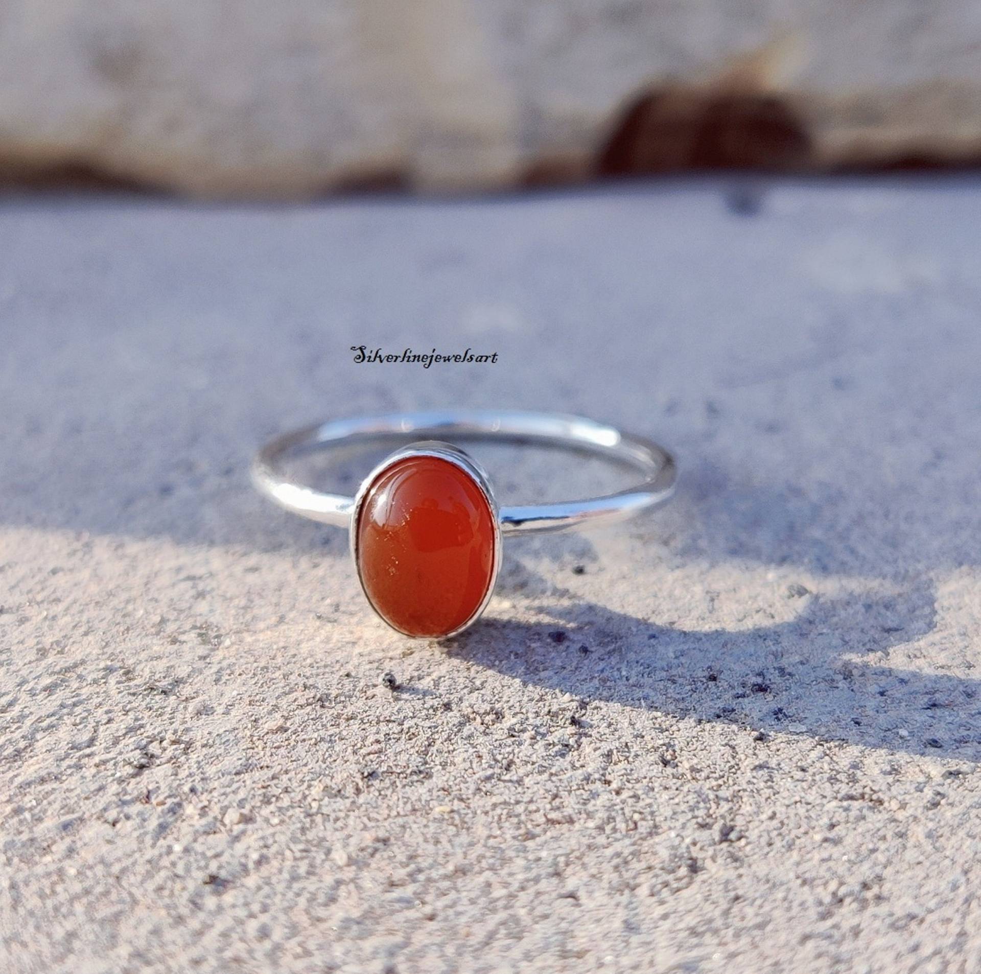 Karneol Ring, 925 Silber Handgemachter Natürlicher Karneol, Sorgenring, Frauen Bandring, Boho Edelstein Geschenk Karneol Ring, 925 Silber Handgemachter Natürlicher Karneol, Sorgenring, Frauen Bandring, Boho Edelstein Geschenk von SilverlinejewelsArt