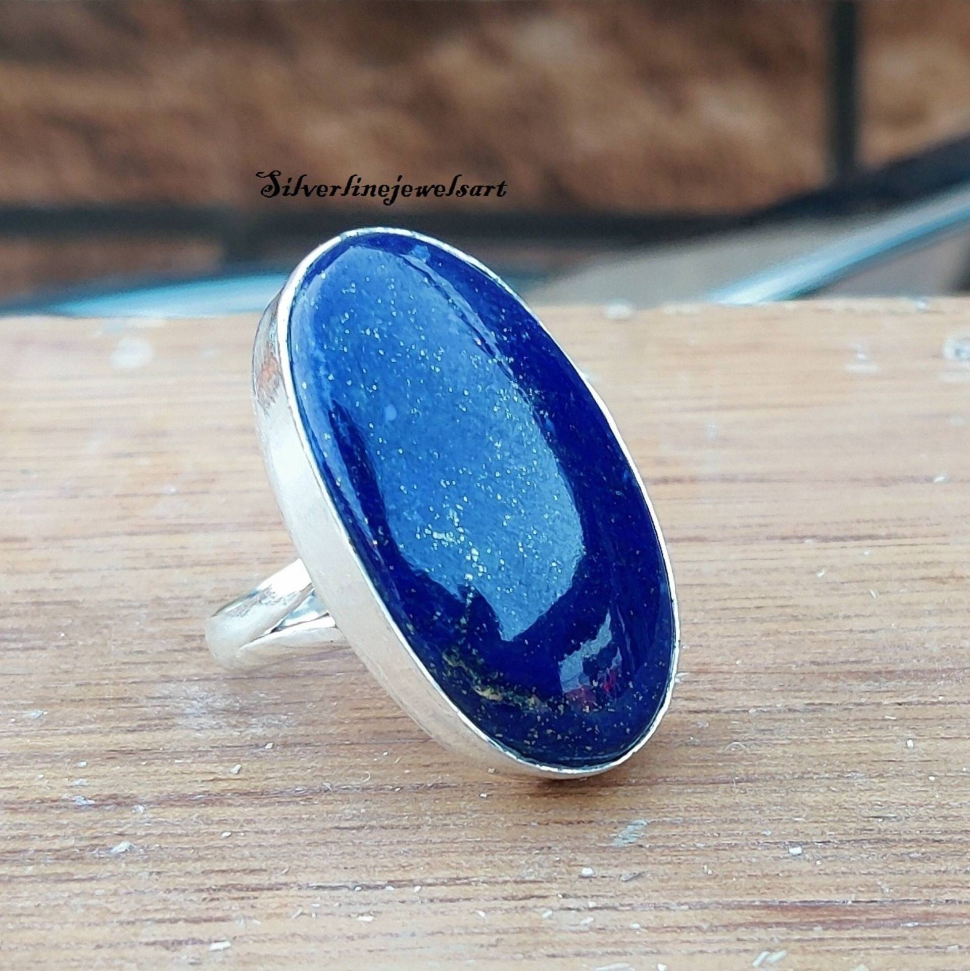 Lapislazuli-Ring, Handgefertigter Ring, 92, 5 % Sterling Silber Lapis-Silber-Ring, 925Er Sterling-Silber-Ring, Boho-Ring, Ring Für Frauen von SilverlinejewelsArt