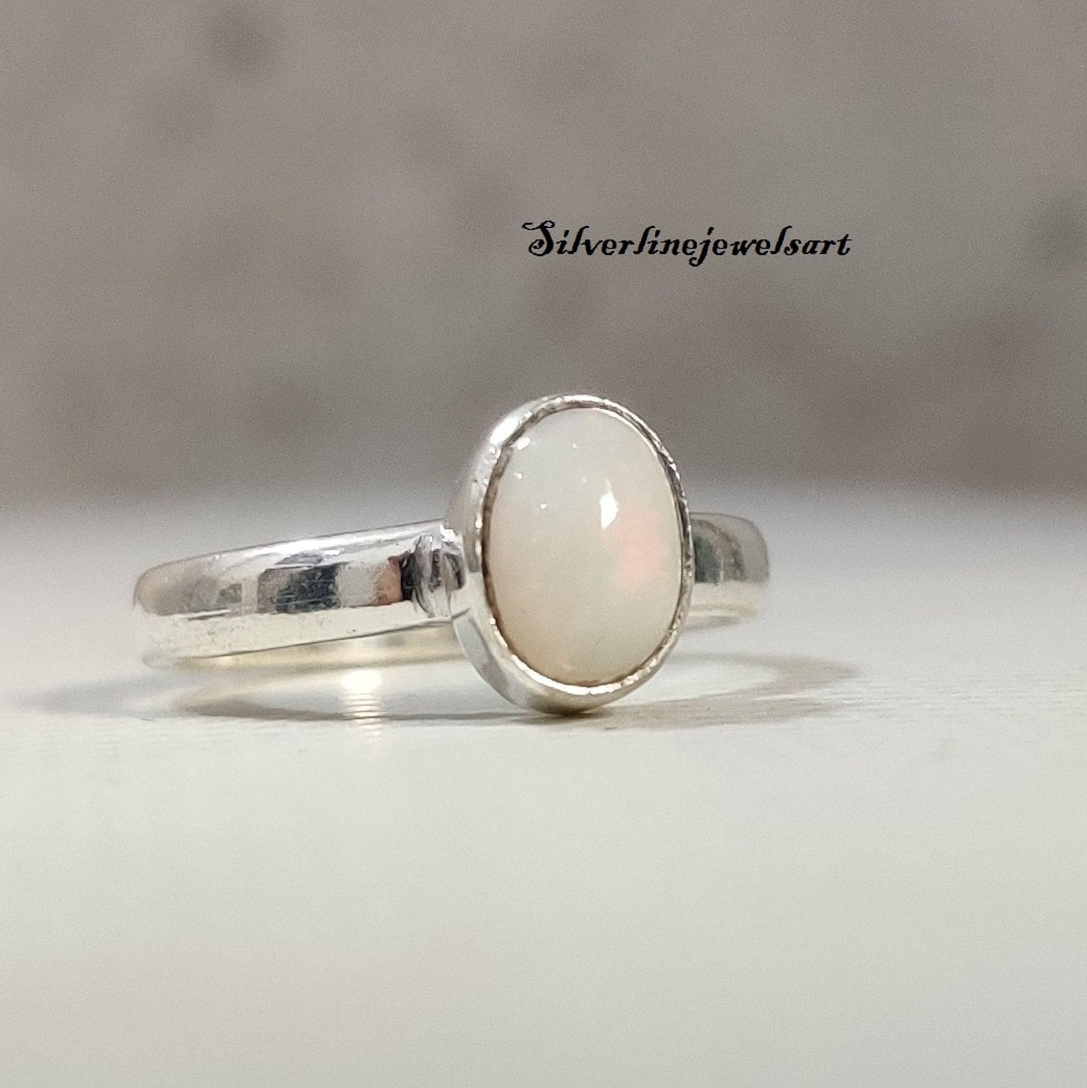 Natürlicher Opal Ring, Edelstein Ring, , Sterling Silber Statement Natürlicher Opal, Schmuck, Handgemachter Frauen Ring von SilverlinejewelsArt