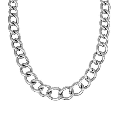 Silverly .925 Sterlingsilber Elektroform Dicke Leichte Kette Halskette für Damen, 50 cm von Silverly