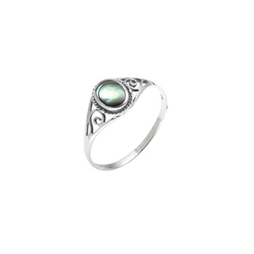 Silverly Frauen .925 Sterling Silber Abalone Muschel netter Ring von Silverly