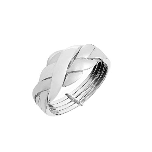 Silverly Frauen 925 Sterling Silber Geflochtener Gewebter Multi-Band Puzzle Ring von Silverly