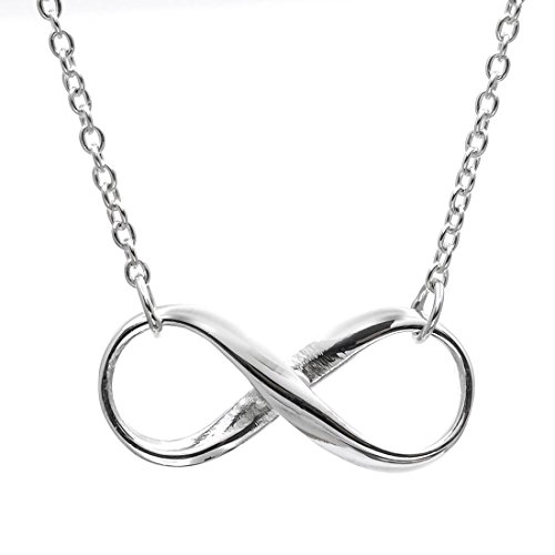 Silverly Frauen .925 Sterling Silber Infinity 8"-Anhänger 46cm Kette Halskette von Silverly