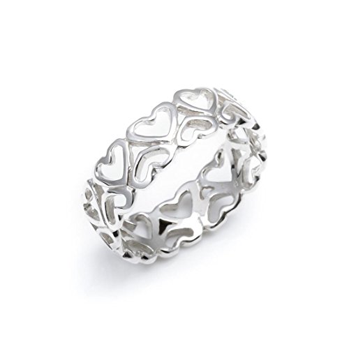 Silverly Frauen 925 Sterling Silber Offen Herz Liebe Filigree Ring von Silverly