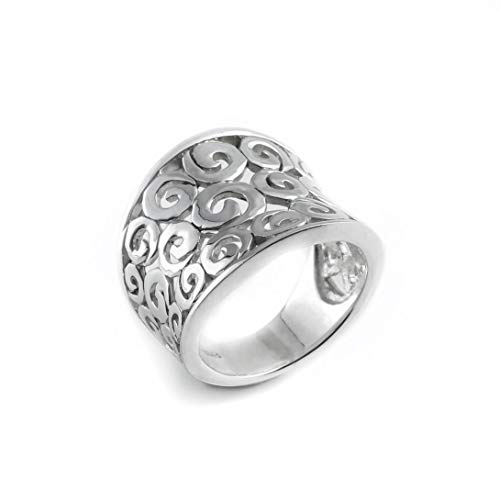 Silverly Frauen .925 Sterling Silber Offen Spiralen wirbelt Concave Ring, Größe: 57 (18.1) von Silverly