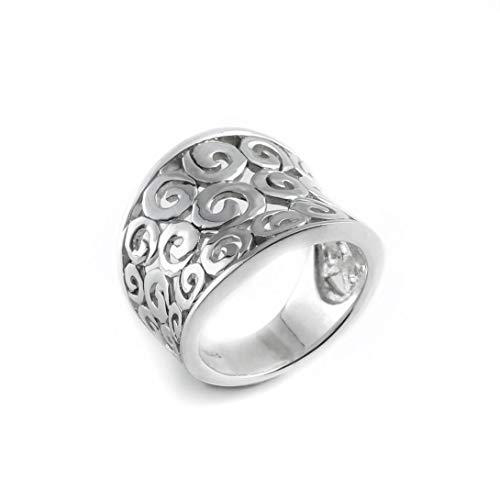 Silverly Frauen 925 Sterling Silber Offen Spiralen wirbelt Concave Ring, Größe: 57 (18.1) von Silverly