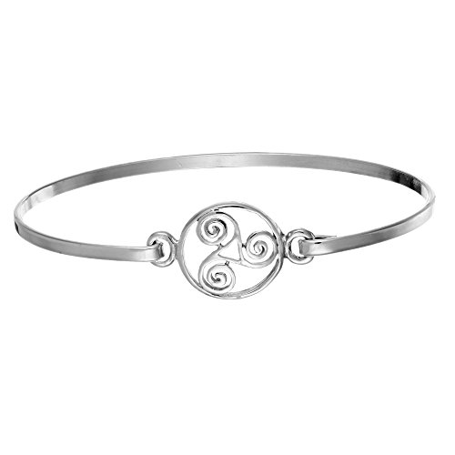 Silverly Frauen 925 Sterling Silber Runden Keltisch Spiralförmig Triskele Armreif Armband von Silverly