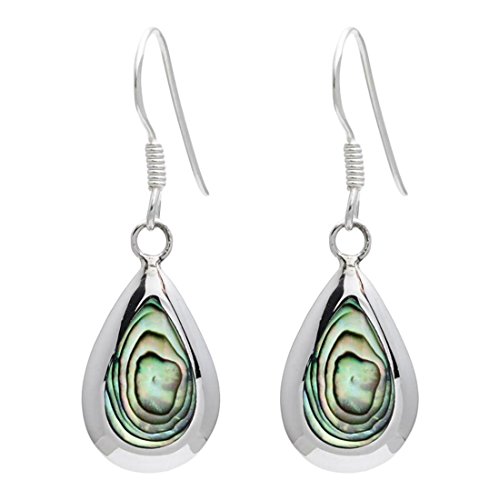 Silverly Frauen 925 Sterling Silber Teardrop Abalone Muschel Ohrringe von Silverly
