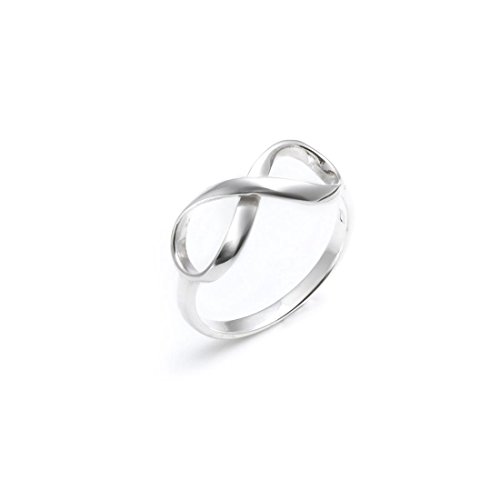 Silverly Frauen 925 Sterling Silber Unendlichkeit Ewigkeit Symbol 8 Band Ring von Silverly