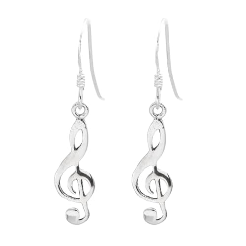Silverly 925 Sterling Silber Musikalische Note Violinschlüssel Tropfen Ohrringe mit Haken von Silverly
