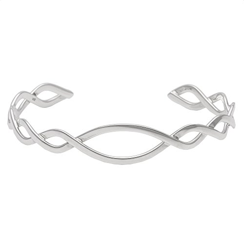 Silverly Frauen 925 Sterling Silber entwirrte Verdrehte Geflochtene Keltischer Entwurfs Stulpe Armband von Silverly