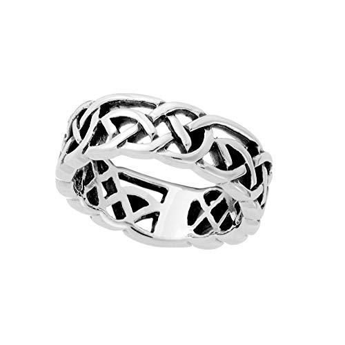 Silverly Frauen 925 Sterling Silber 5.8 mm Triquetra Unendlichkeit Keltischer Knoten Weben Ring von Silverly