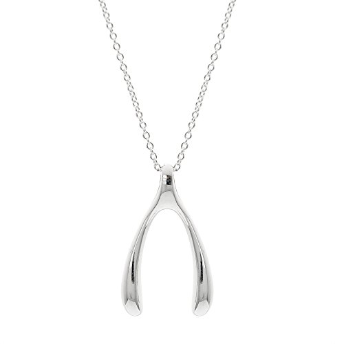 Silverly Frauen .925 Sterling Silber Einfache Glück Wunsch-Knochen hängende Kettenhalskette, 46cm von Silverly